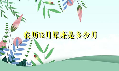 农历12月星座是多少月