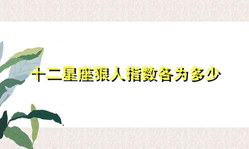 十二星座狠人指数各为多少
