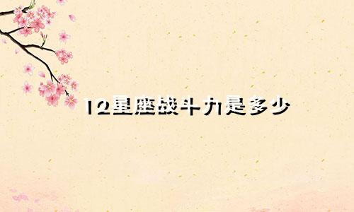 12星座战斗力是多少