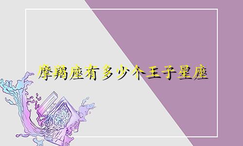 摩羯座有多少个王子星座