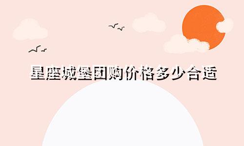 星座城堡团购价格多少合适