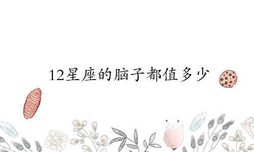 12星座的脑子都值多少