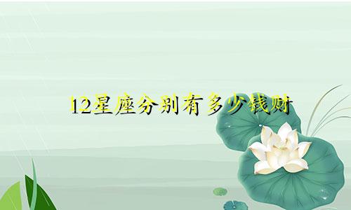 12星座分别有多少钱财