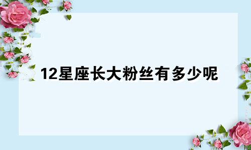 12星座长大粉丝有多少呢