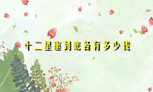 十二星座到底各有多少钱