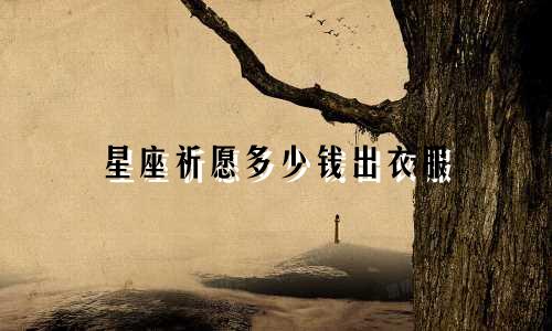 星座祈愿多少钱出衣服