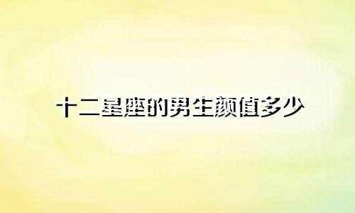 十二星座的男生颜值多少