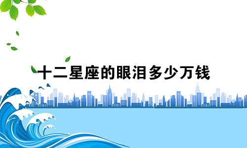 十二星座的眼泪多少万钱