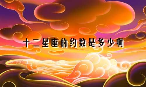 十二星座的约数是多少啊