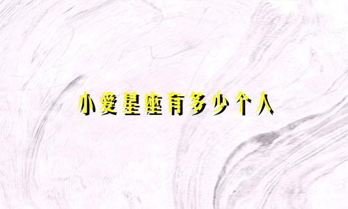 小爱星座有多少个人