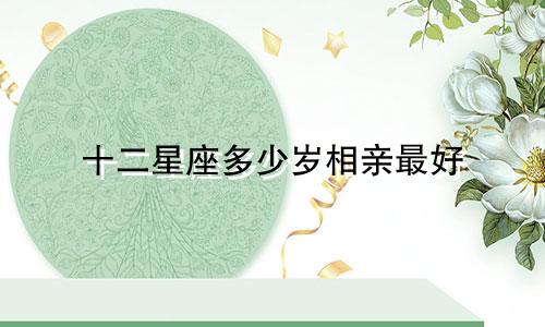十二星座多少岁相亲最好