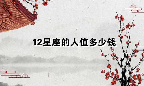 12星座的人值多少钱