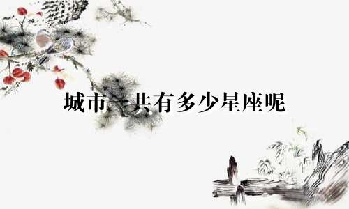 城市一共有多少星座呢