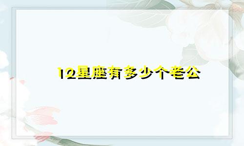 12星座有多少个老公
