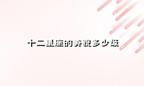 十二星座的美貌多少级
