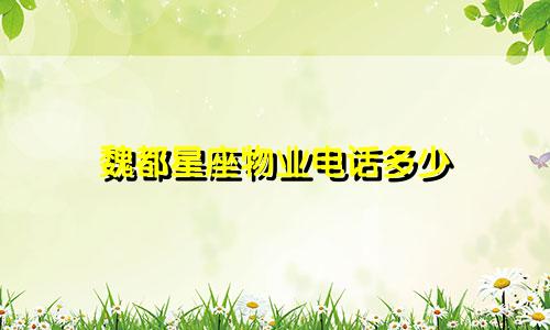 魏都星座物业电话多少