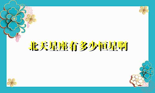 北天星座有多少恒星啊