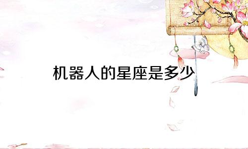 机器人的星座是多少