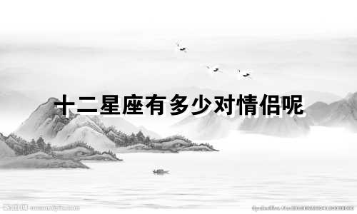 十二星座有多少对情侣呢