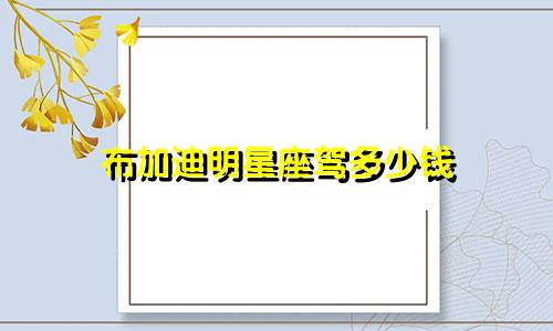 布加迪明星座驾多少钱