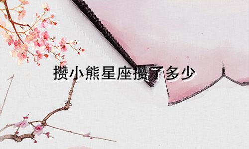 攒小熊星座攒了多少