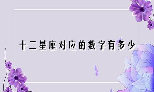十二星座对应的数字有多少