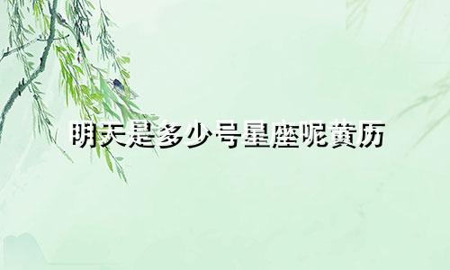 明天是多少号星座呢黄历