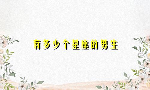 有多少个星座的男生