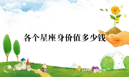 各个星座身价值多少钱