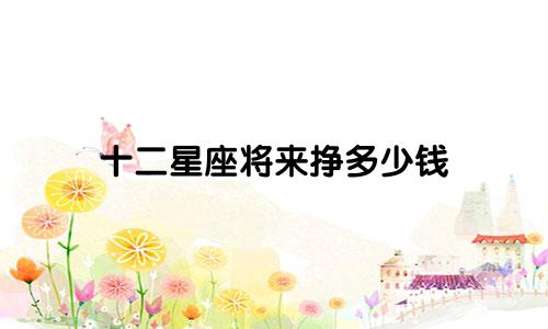 十二星座将来挣多少钱