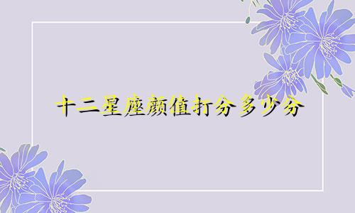 十二星座颜值打分多少分
