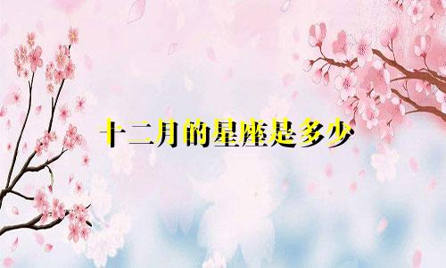 十二月的星座是多少