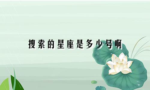 搜索的星座是多少号啊