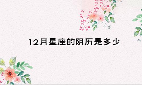 12月星座的阴历是多少