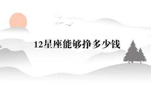 12星座能够挣多少钱