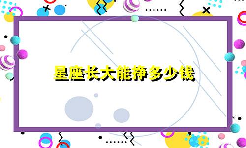 星座长大能挣多少钱