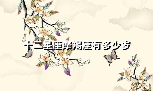 十二星座摩羯座有多少岁