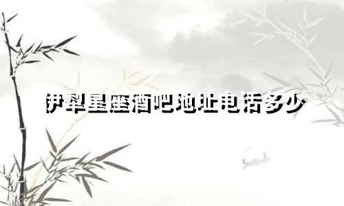 伊犁星座酒吧地址电话多少