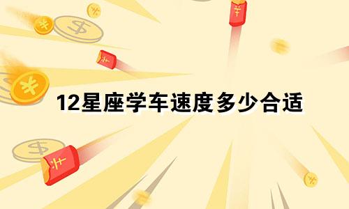 12星座学车速度多少合适