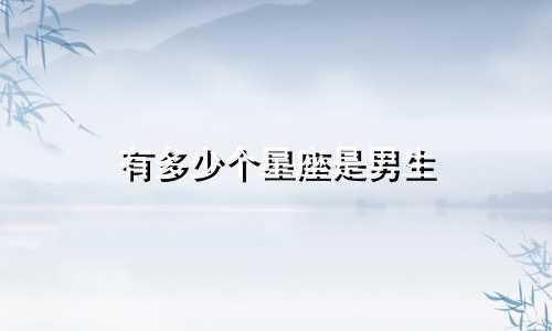 有多少个星座是男生