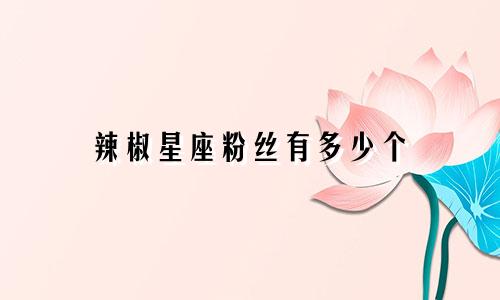 辣椒星座粉丝有多少个