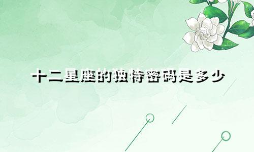 十二星座的独特密码是多少