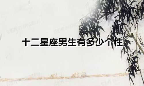 十二星座男生有多少个性