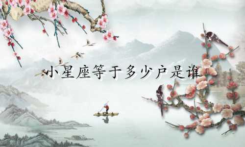 小星座等于多少户是谁