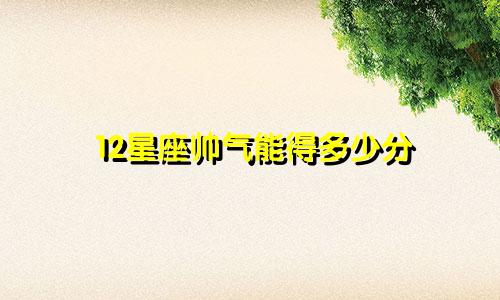 12星座帅气能得多少分