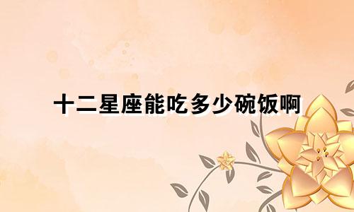 十二星座能吃多少碗饭啊