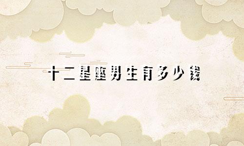 十二星座男生有多少钱