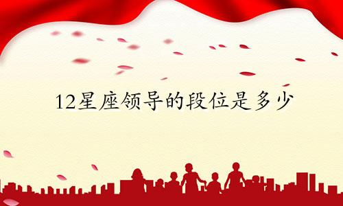 12星座领导的段位是多少