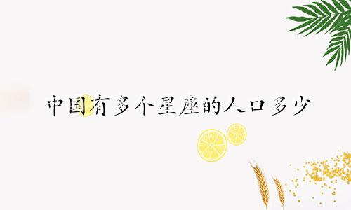 中国有多个星座的人口多少