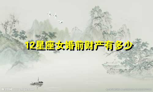 12星座女婚前财产有多少